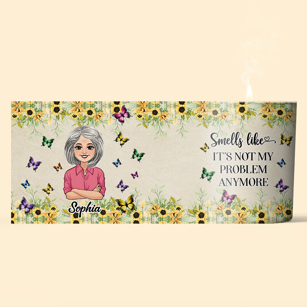 Ça sent le « Ce n'est pas mon problème ! » - Bougie personnalisée de collection avec couvercle en bois