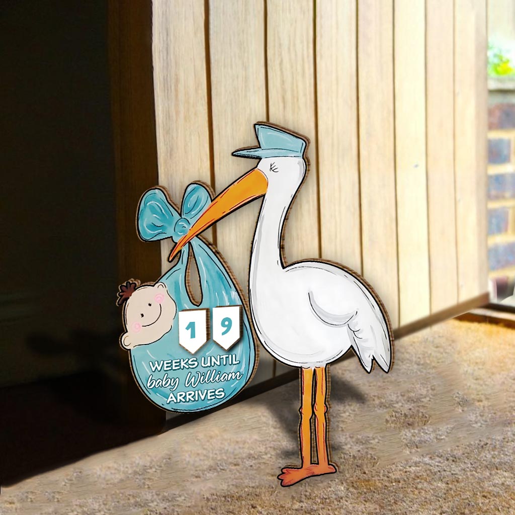 Baby Coming - Personalized Newborn Interchangeable Seasonal Wood Sign
