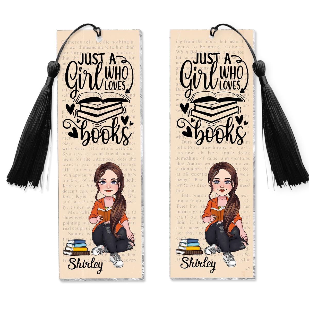 Juste une fille qui aime les livres - Marque-page personnalisé (Imprimé recto verso)