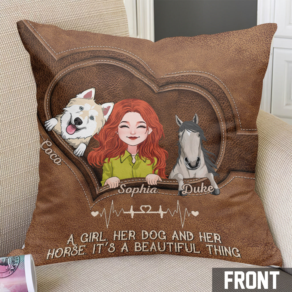 Quel bel objet ! - Coussin décoratif personnalisé à motif cheval