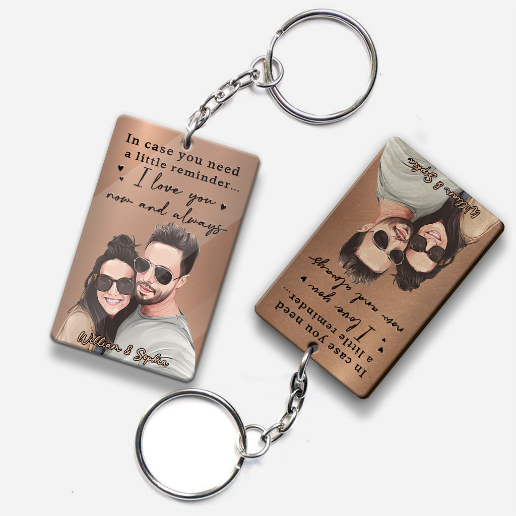 I Love You Now And Always - Personalized Couple Keychain