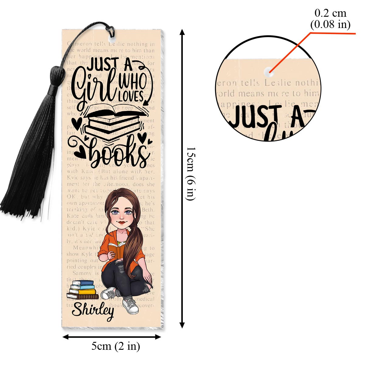 Juste une fille qui aime les livres - Marque-page personnalisé (Imprimé recto verso)