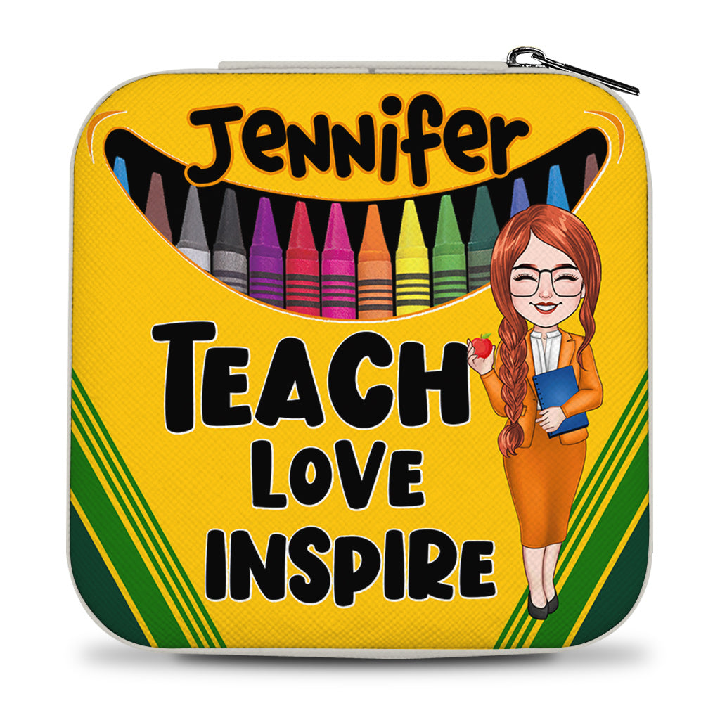 Enseigner, aimer, inspirer - Coffret à bijoux personnalisé pour enseignants