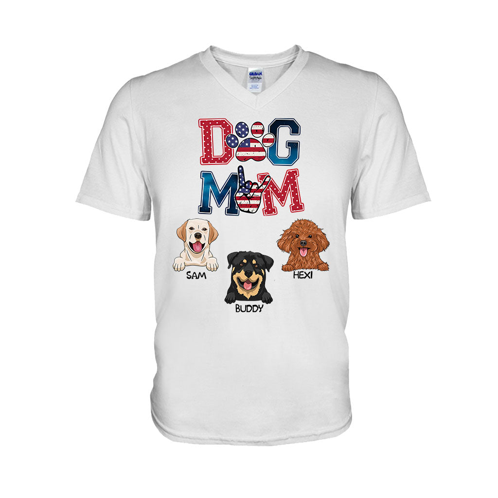 Amerikanische Hundemama – Personalisiertes Hunde-T-Shirt & Hoodie