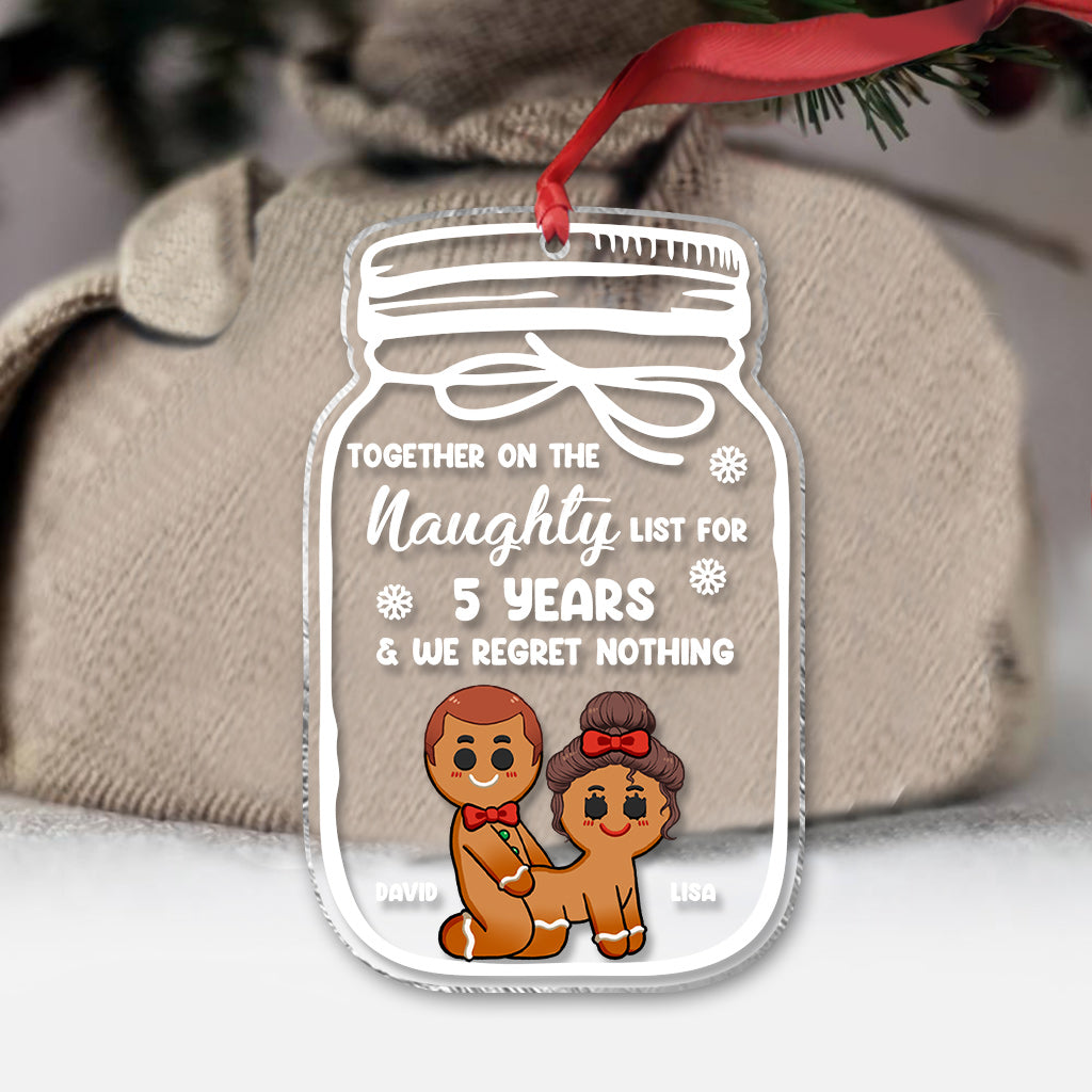 Together On The Naughty List For Years - Personalized Couple Ornament