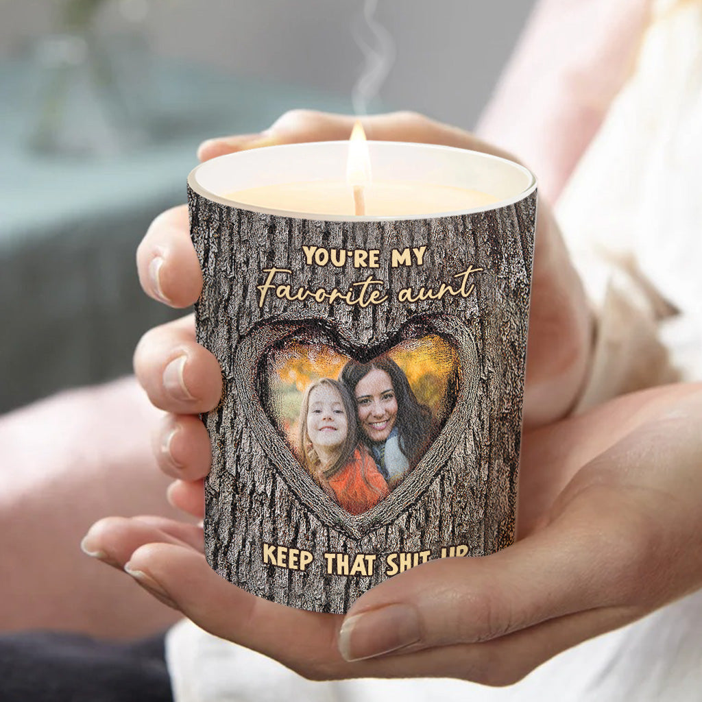 Tu es ma tante préférée - Cadeau pour tante - Bougie personnalisée avec couvercle en bois