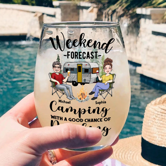 Wochenendprognose – Personalisiertes Camping im Weinglas