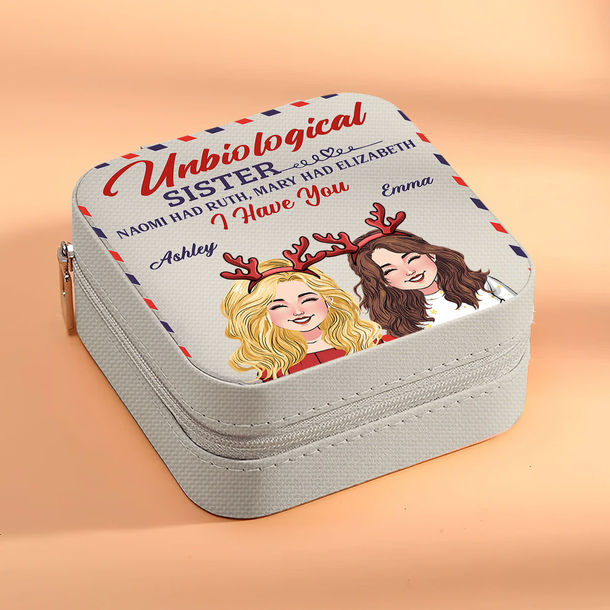 Unbiologische Schwester – Personalisierte Schmuckschatulle für die beste Freundin