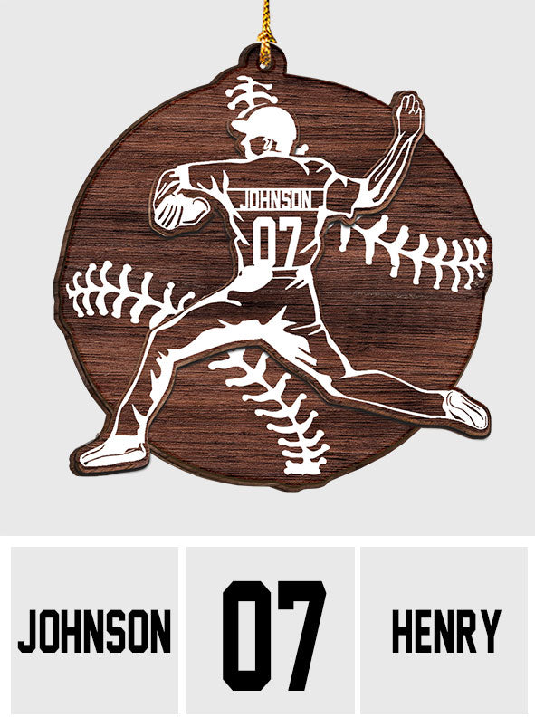 Baseball Season - Personalized Baseball 2 Layered Piece Ornament