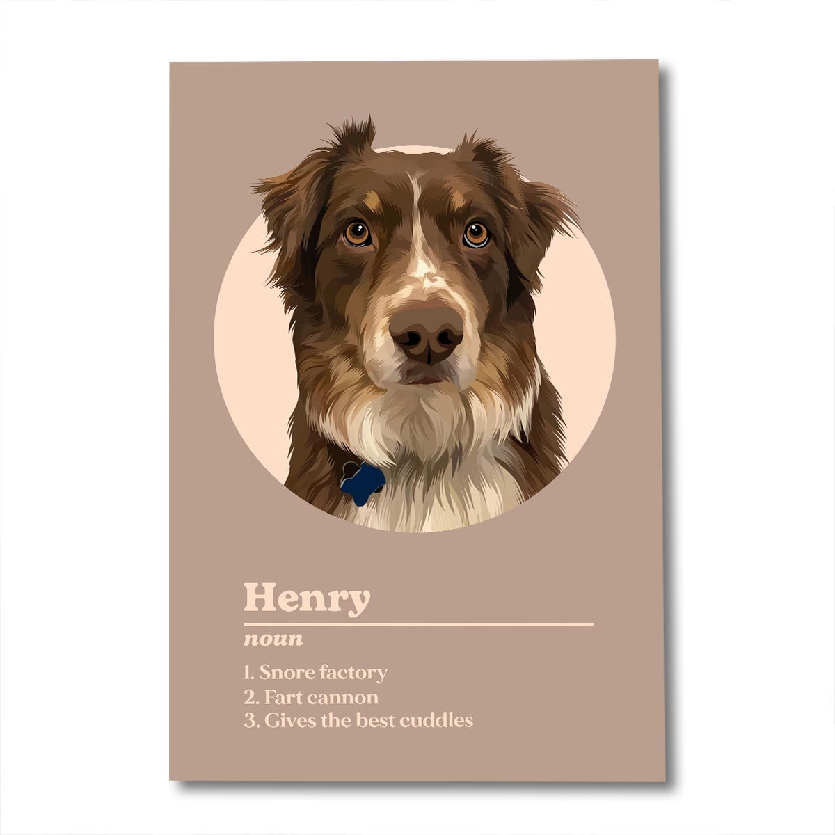 Définition du portrait d'animal de compagnie - Toile et affiche personnalisées pour chien