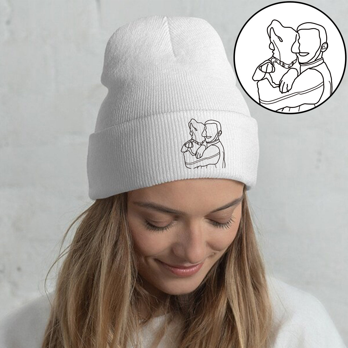 Individuelles Foto – Personalisierte Hunde-Mütze mit Stickerei