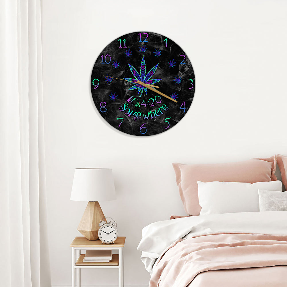 Il est 4h20 quelque part - Horloge murale Weed