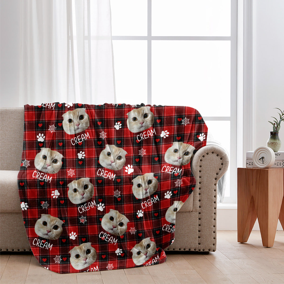 Couverture personnalisée avec photo pour animaux de compagnie - Cadeau idéal pour les amoureux des chats et des chiens - Couverture personnalisée