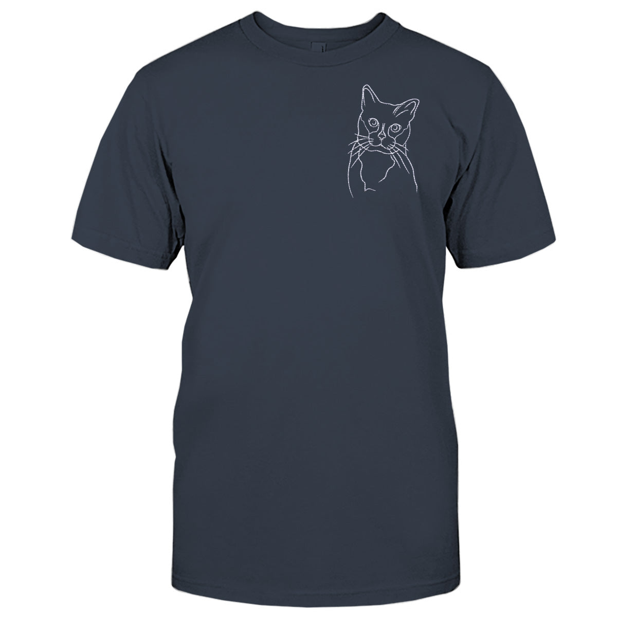 T-shirt brodé personnalisé avec motif de chat