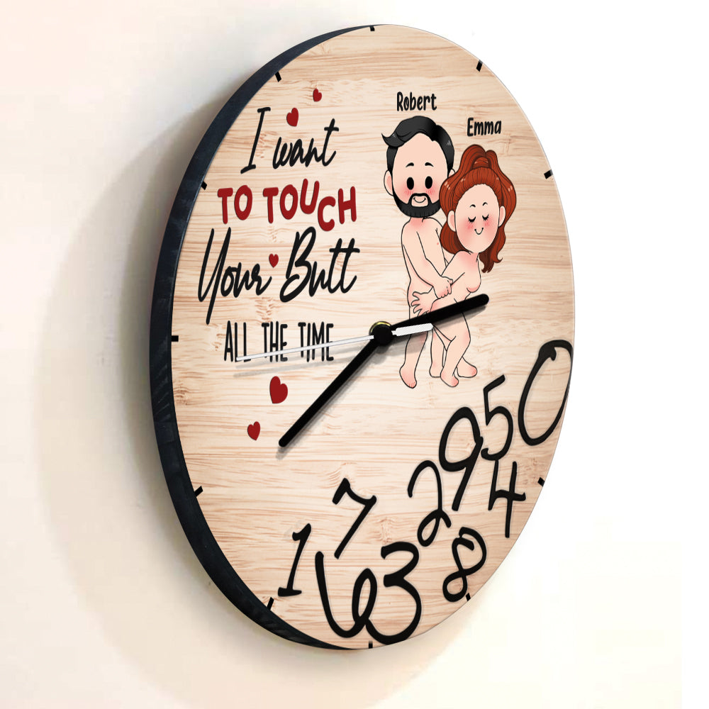 I Want To Touch - Personalized Couple Wall Clock