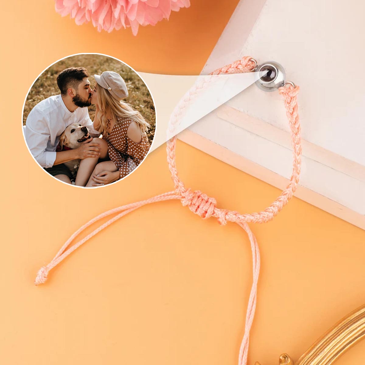 Liebe Familie – Personalisiertes Armband mit Familienprojektion
