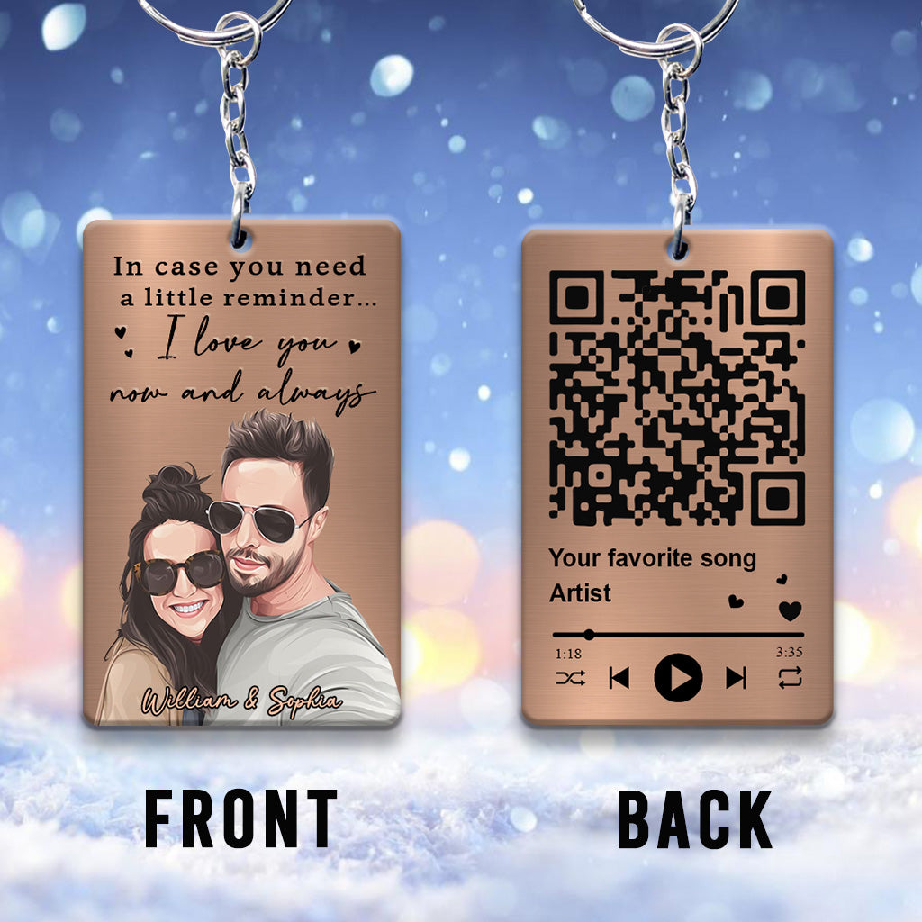 I Love You Now And Always - Personalized Couple Keychain