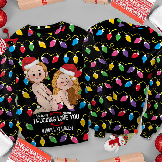 I Love You - Personalized Couple Ugly Sweater