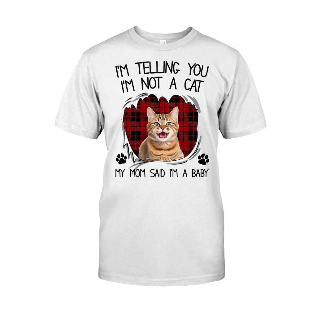 Ma mère dit que je suis un bébé - T-shirt et sweat à capuche personnalisés pour chat