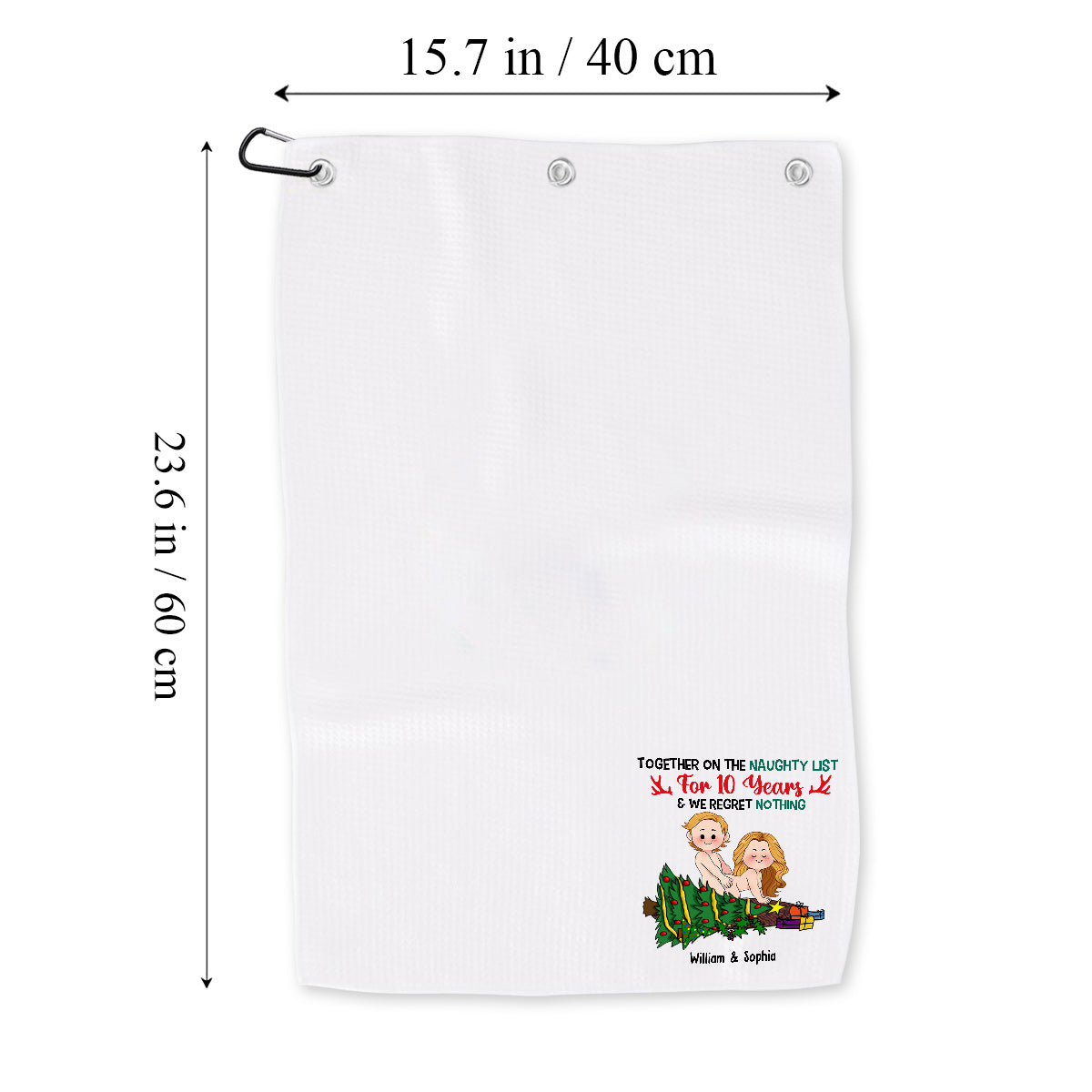 Together On The Naughty List - Personalized Couple Towel