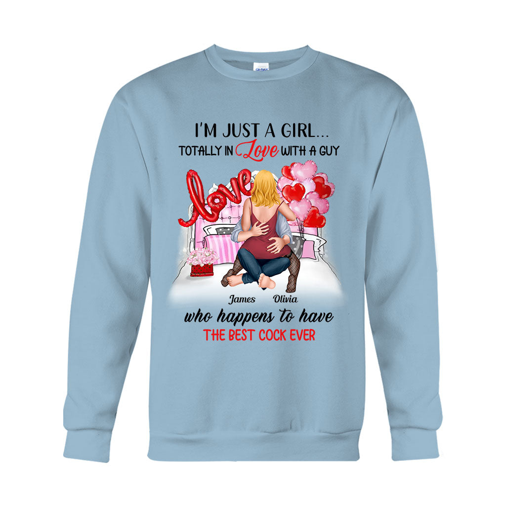 I'm Just A Girl In Love With A Guy - Personalized Couple T-shirt And Hoodie