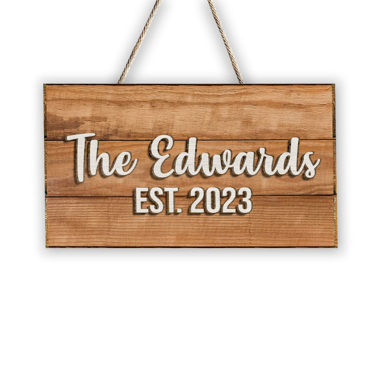 Notre famille - Panneau/Plaque en bois personnalisé(e) à 2 couches pour pendaison de crémaillère