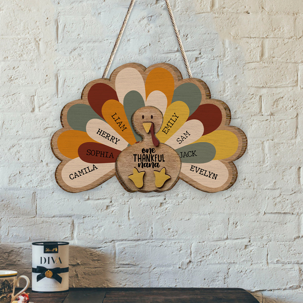 Eine dankbare Oma – Geschenk für Oma – Personalisiertes zweilagiges Holzschild / Holzplakette