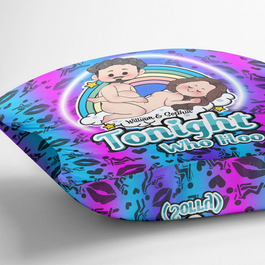 Tonight Who Hoo - Personalized Couple Throw Pillow