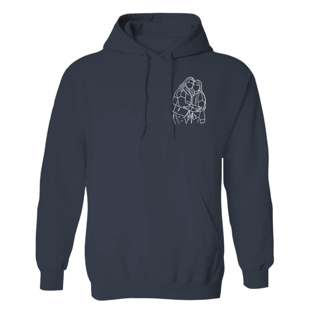 Sweat à capuche brodé personnalisé avec motif au trait - Bestie