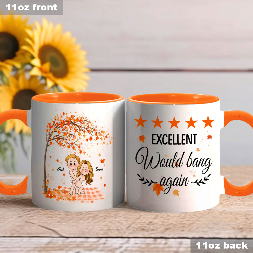 Excellent Would Bang Again - Personalized Couple Accent Mug