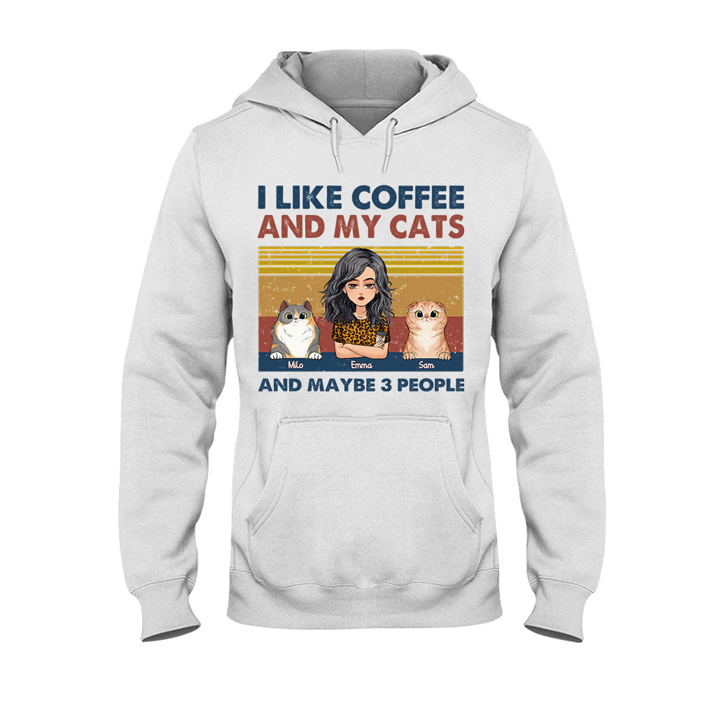 Ich mag Kaffee und meinen Hund – Hundegeschenk für Katzenliebhaber – Personalisiertes T-Shirt und Hoodie