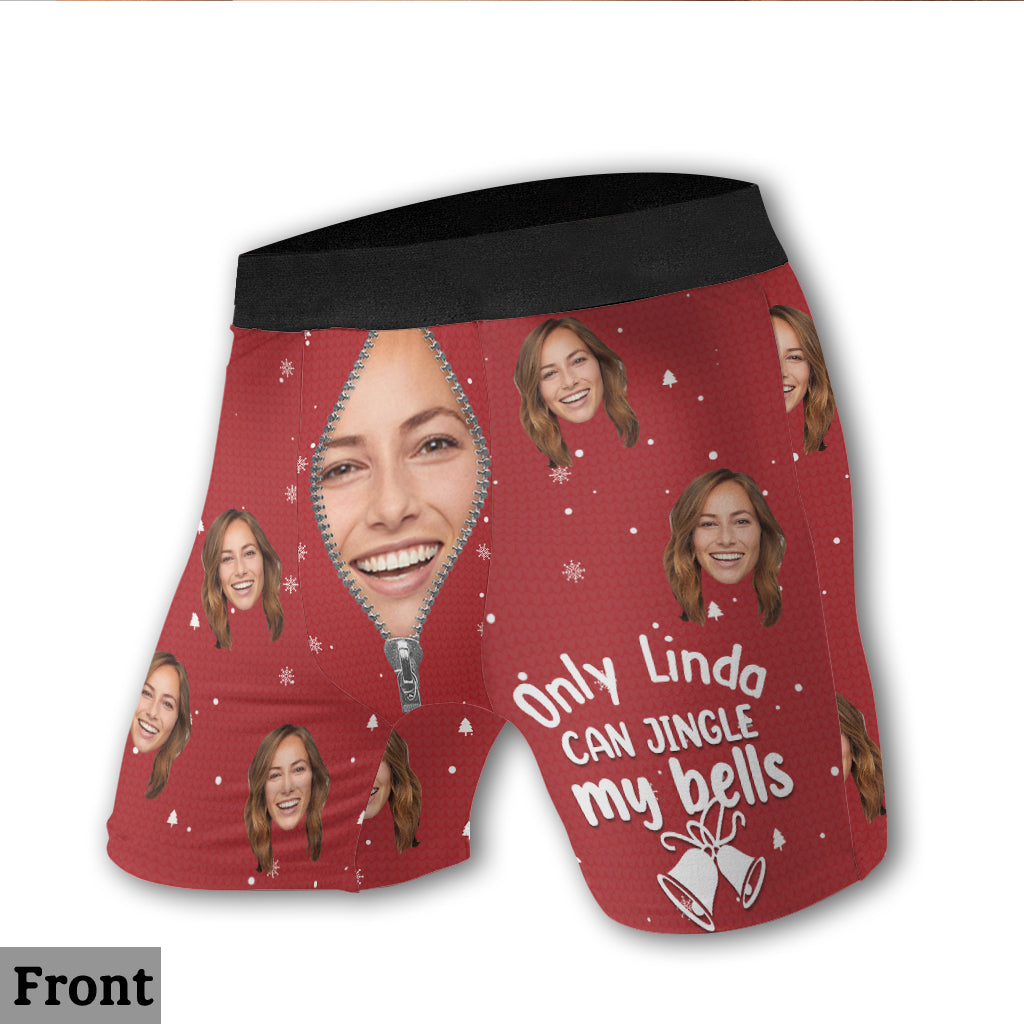 Only You Can Jingle My Bells - Personalized Couple Men Boxer Briefs