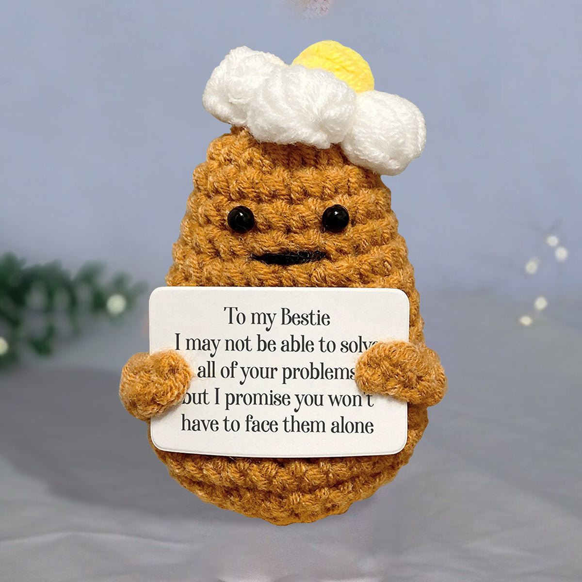 Positive Potato – Geschenk für Freunde – Personalisierte handgestrickte Figur
