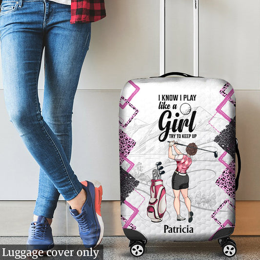 Golf Instruction - Golf gift for her, girlfriend, wife, daughter - Personalized Luggage Cover