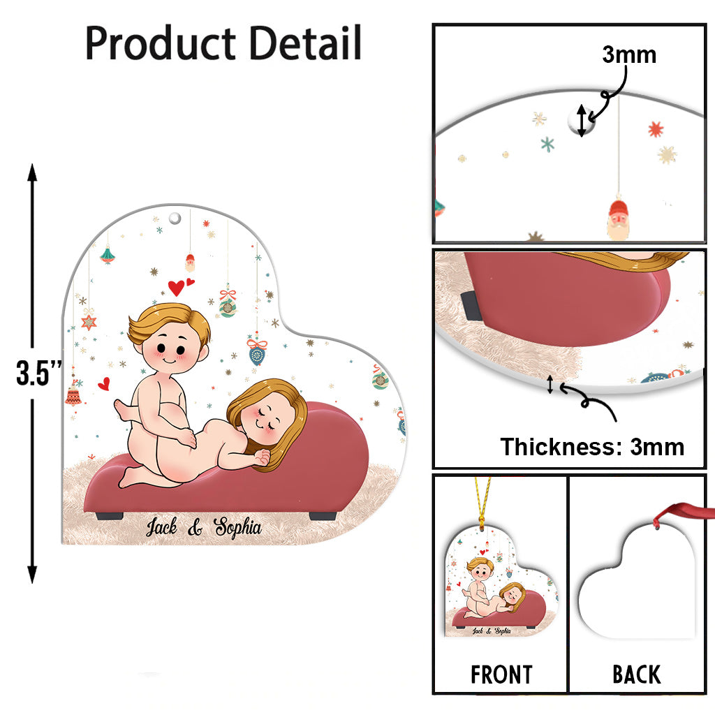 Thanks For All The Orgasms - Personalized Couple Transparent Ornament