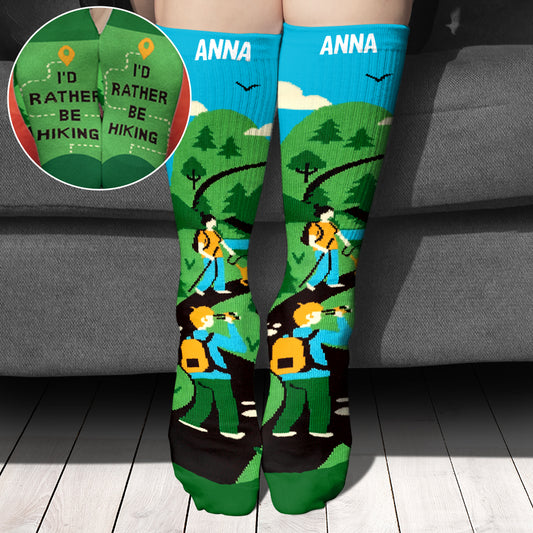 Je préférerais faire de la randonnée - Chaussettes de randonnée personnalisées