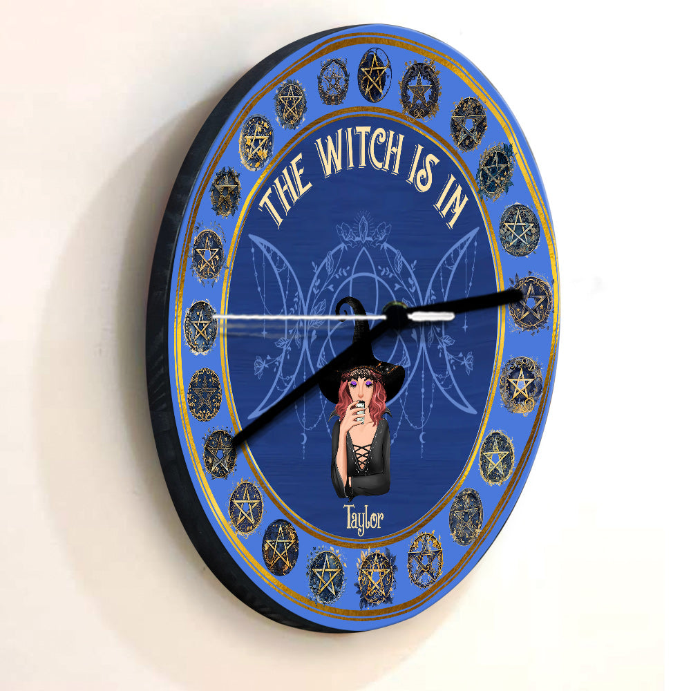 The Witch Is In - Personalized Witch Wall Clock