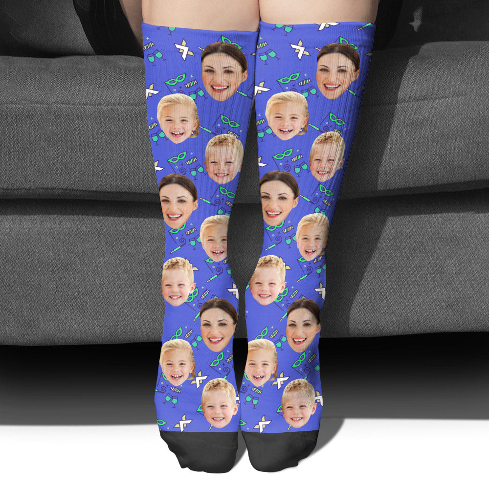 Custom Face Party Pattern - Personalized Mother Socks