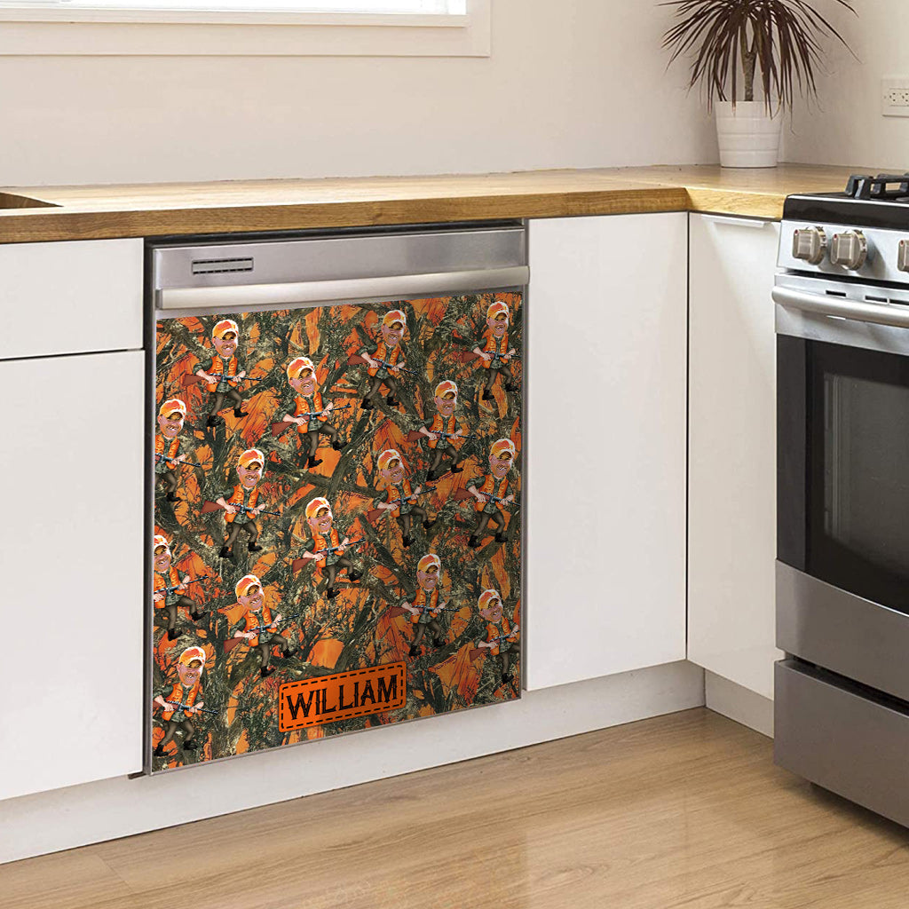 Photo Inserted Hunter - Personalized Hunting Dishwasher Cover