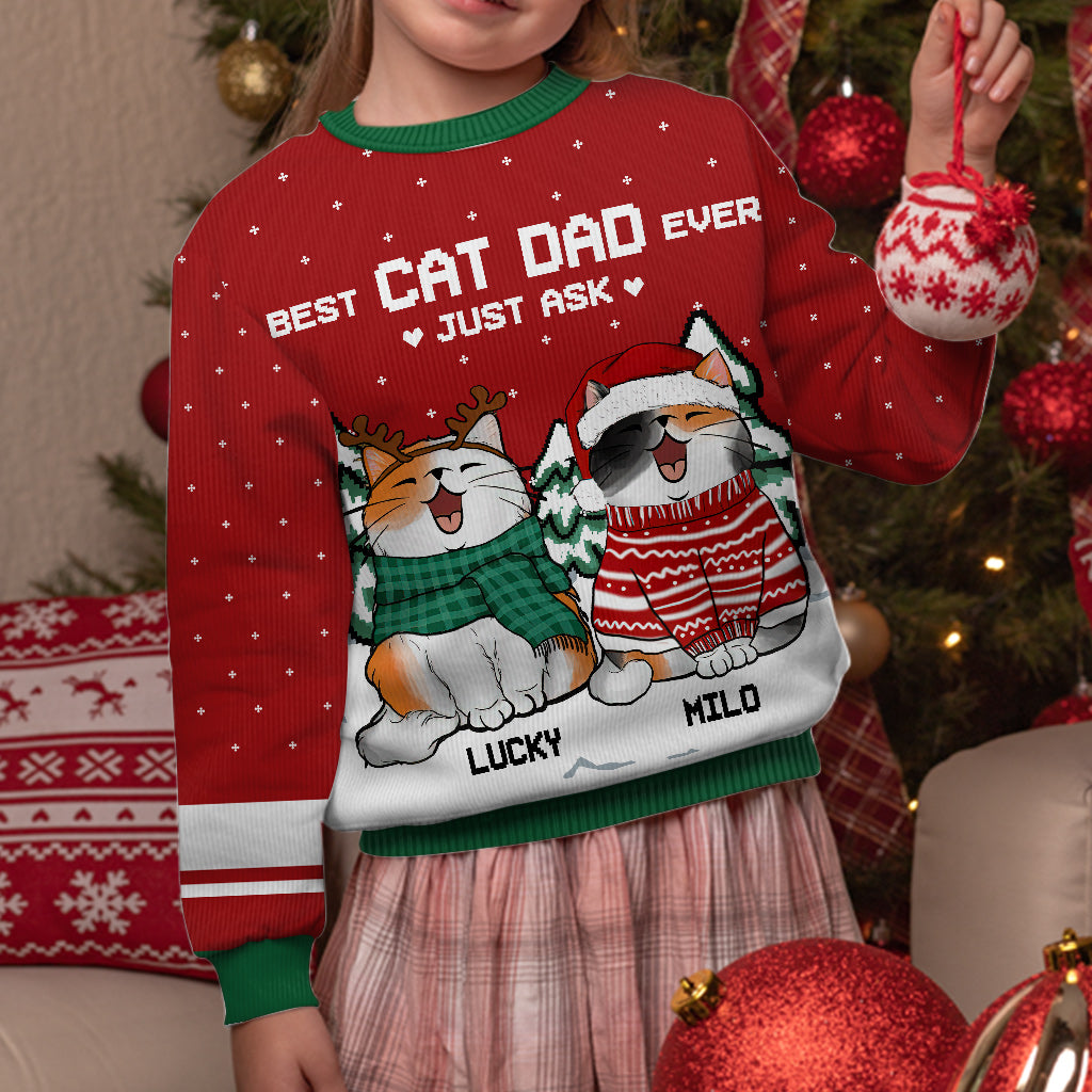 Bester Katzenpapa aller Zeiten – Personalisierter Katzenpullover