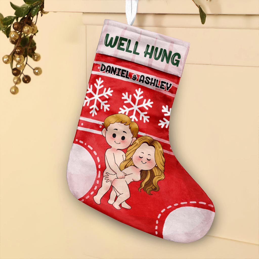 Well Hung - Personalized Couple Christmas Stockings