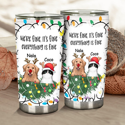 Alles gut, mir geht's gut, alles ist gut – personalisierter Hunde-Trinkbecher