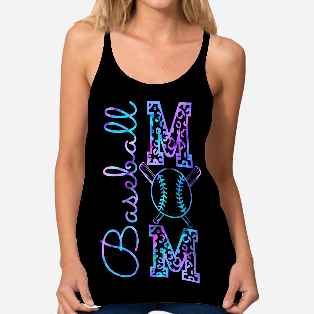 Baseball Mom Hologramm Baseball Kreuz Tanktop