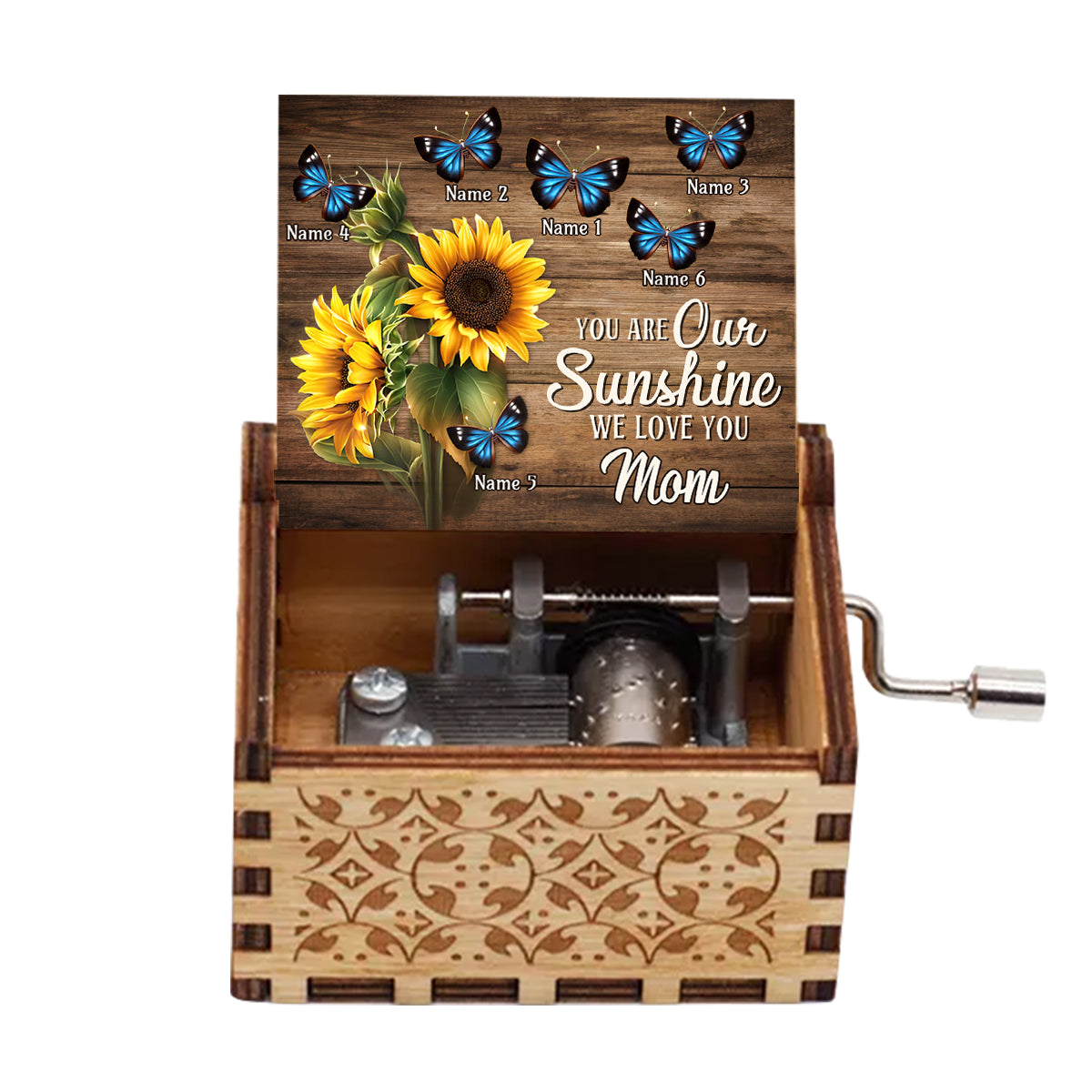 You Are My Sunshine - Gift for grandma, dad, mom, grandpa - Personalized Hand Crank Music Box