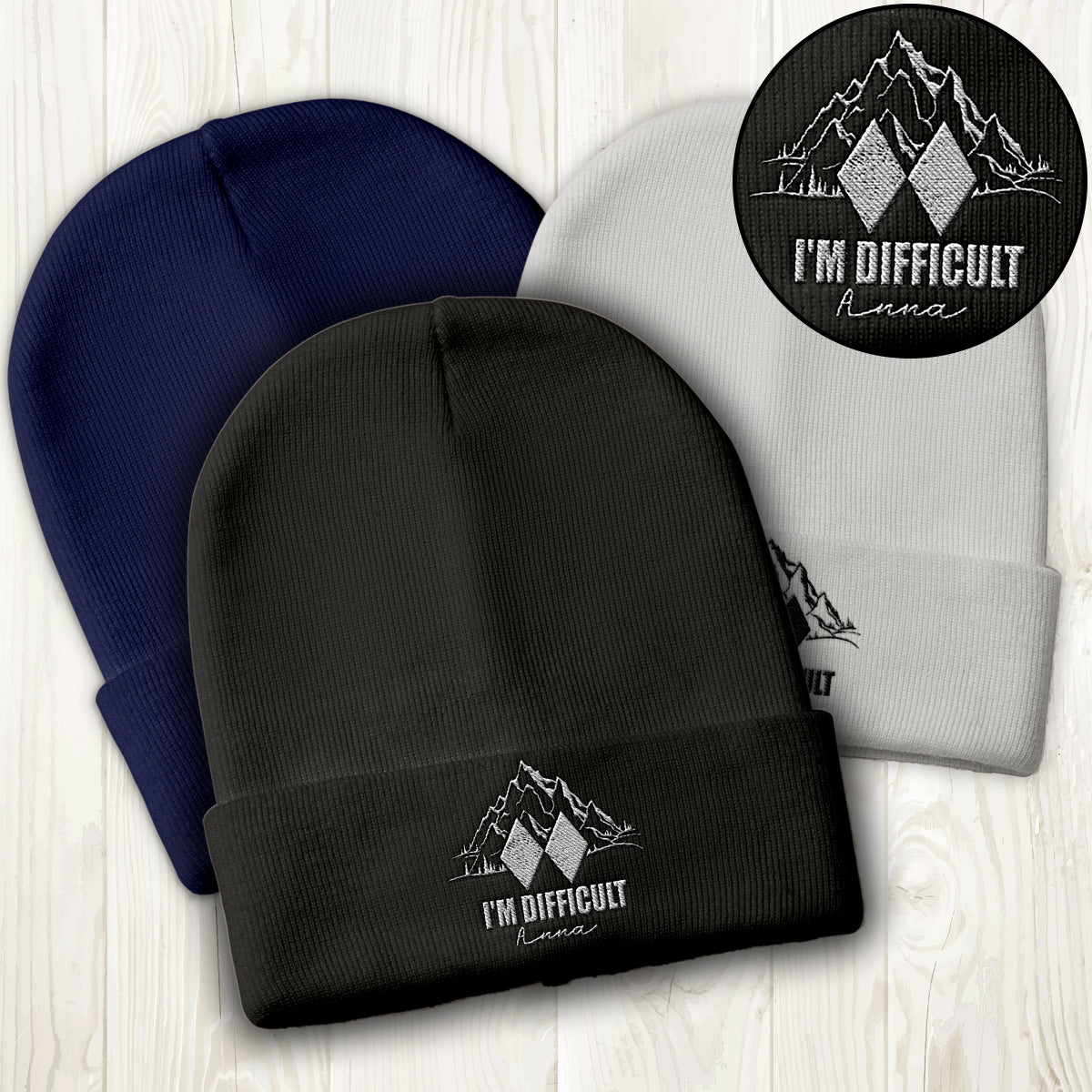Je suis difficile - Bonnet de ski brodé personnalisé