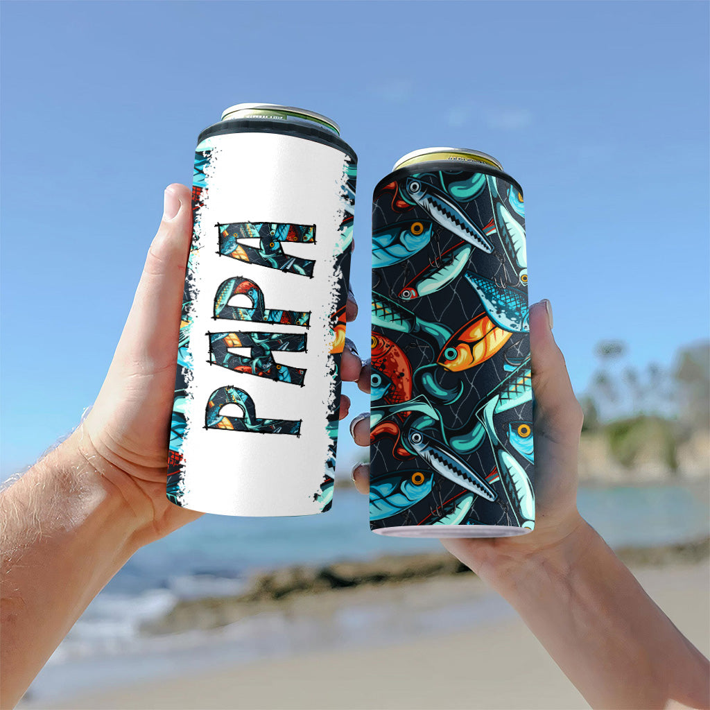 Reel Cool Dad - Fishing gift for dad, grandpa, him, husband - Personalized Can Cooler