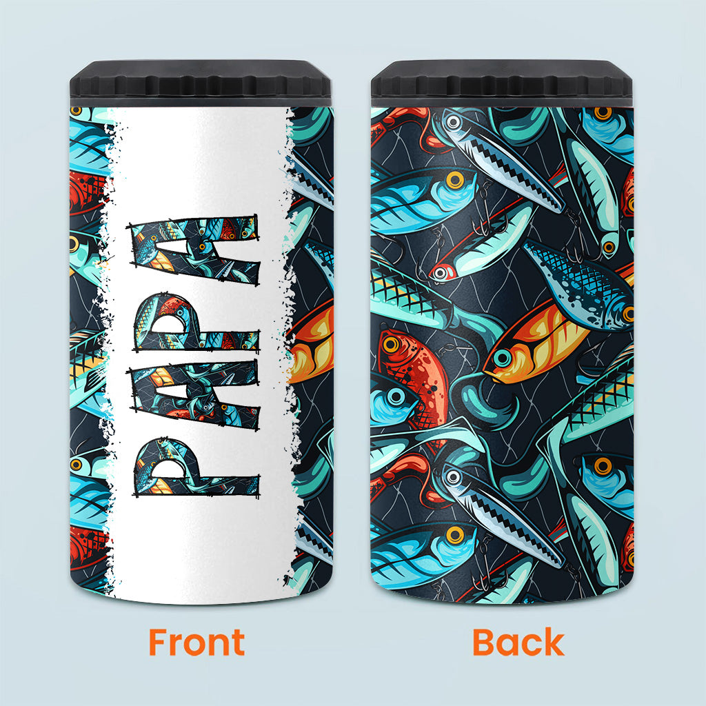 Reel Cool Dad - Fishing gift for dad, grandpa, him, husband - Personalized Can Cooler