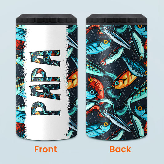 Reel Cool Dad - Fishing gift for dad, grandpa, him, husband - Personalized Can Cooler