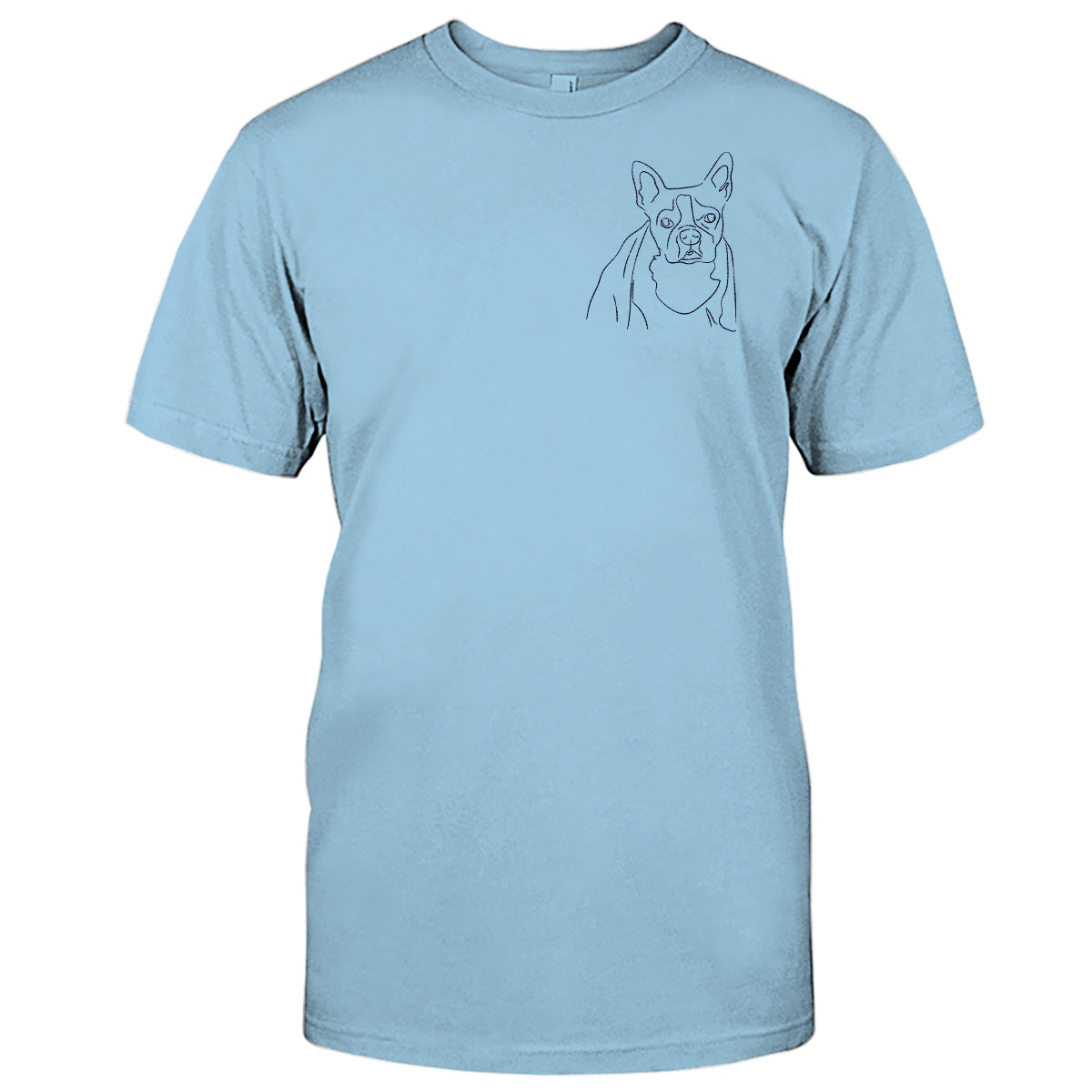 T-shirt brodé personnalisé avec motif de chien