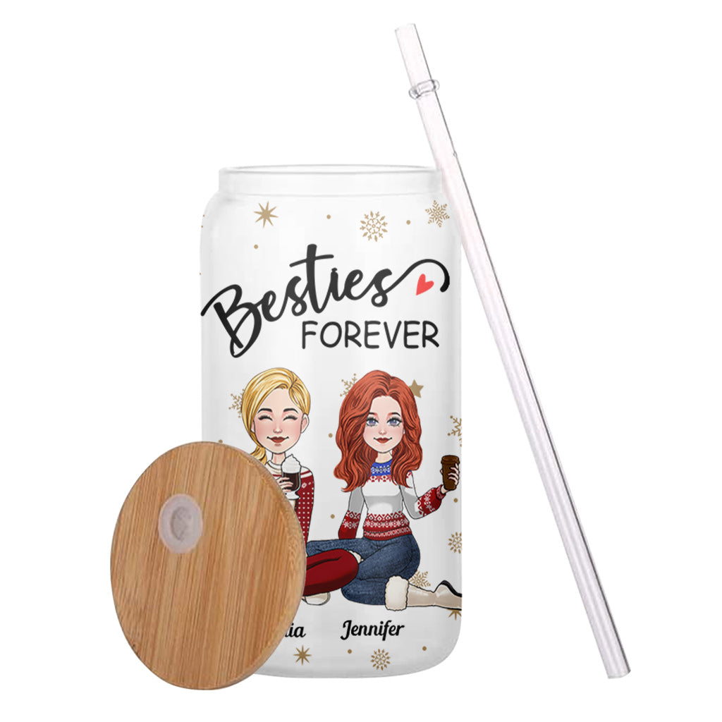 Für immer beste Freundin – personalisiertes Bestie-Trinkglas